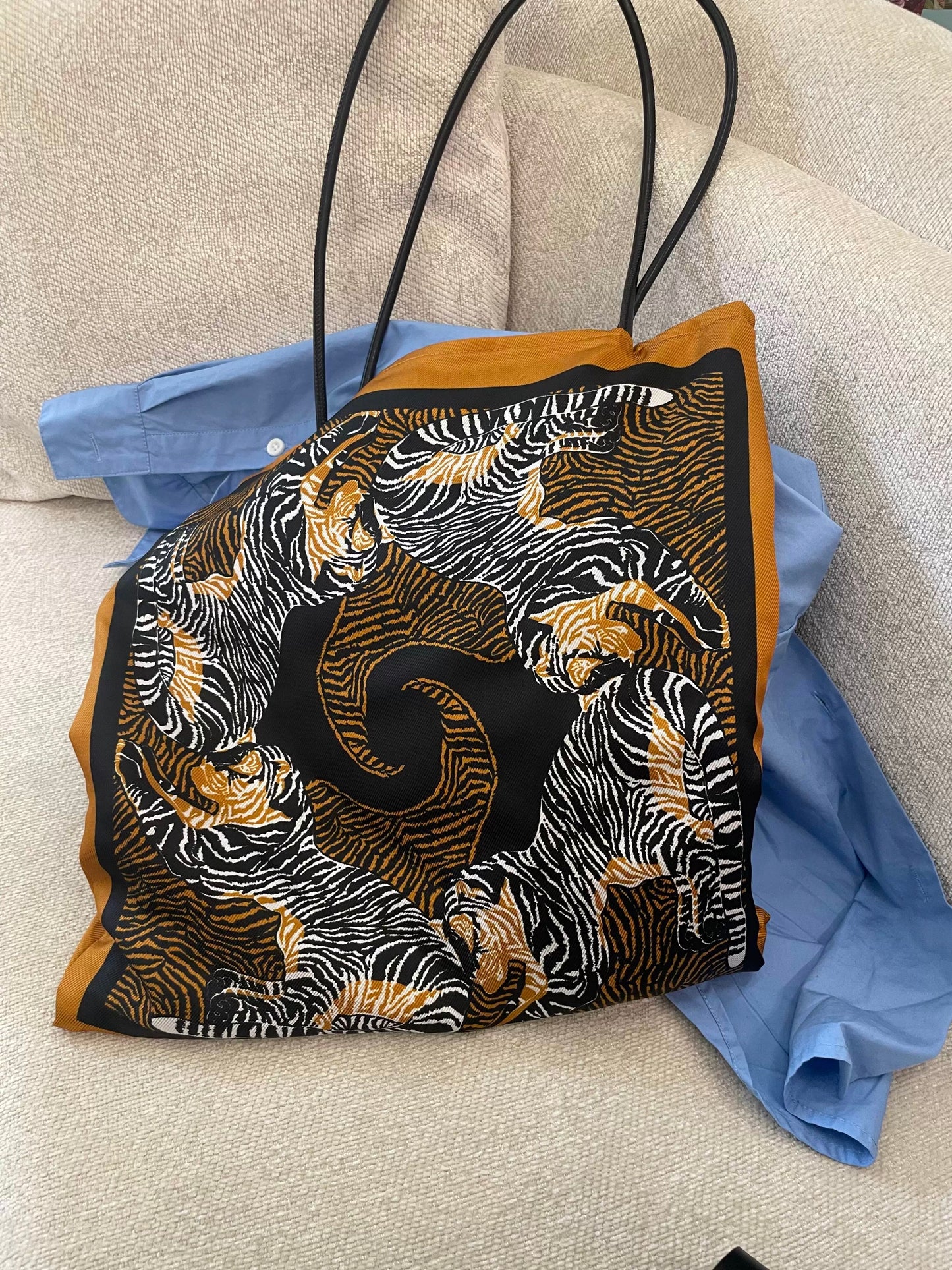 Eco-Friendly Silk Tote Bag with Vintage Print & Studs - Perfect for Yoga, Fitness, Stylish Outfits, & Trendy Street Style