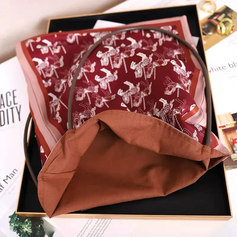 Eco-Friendly Silk Tote Bag with Vintage Print & Studs - Perfect for Yoga, Fitness, Stylish Outfits, & Trendy Street Style