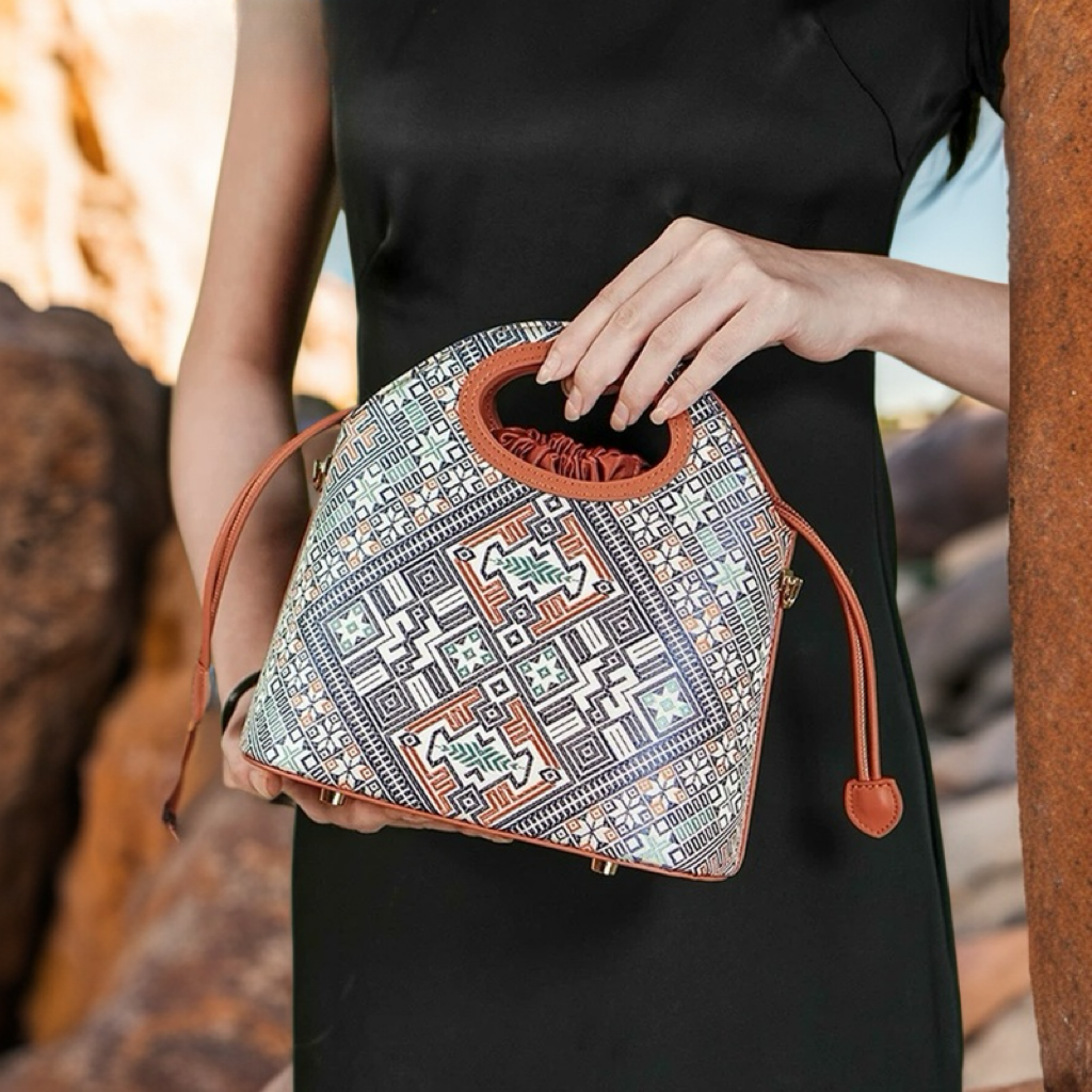 Zhuang brocade victory pattern symbolizes Silk Bag from China evening bag clutch purse