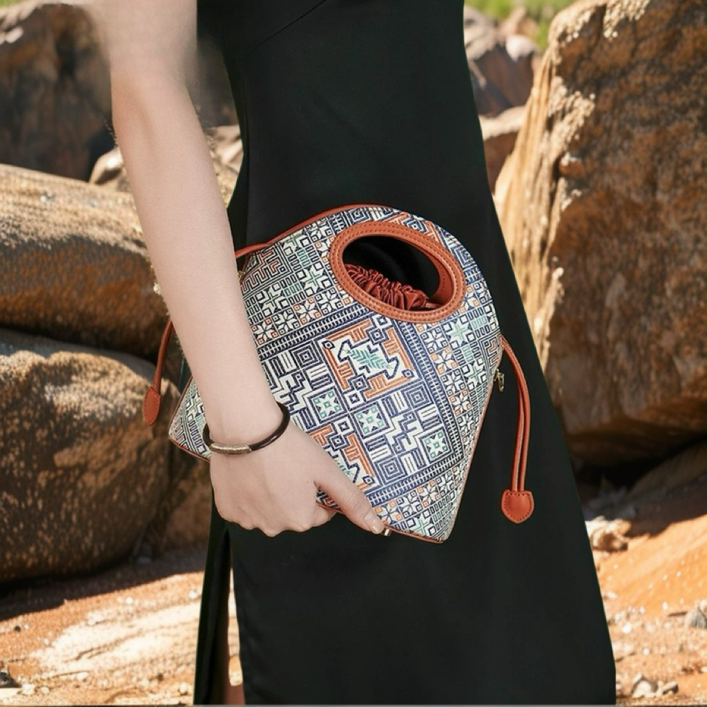 Zhuang brocade victory pattern symbolizes Silk Bag from China evening bag clutch purse