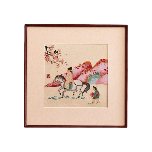 100% silk home decor Luxury Chinese silk wall art gifts for housewarming