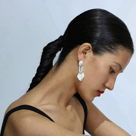 Yi Ethnic Handmade Silver Earrings | Traditional Tribal Design | Boho Statement Earrings for Women | Unique Cultural Jewelry‌