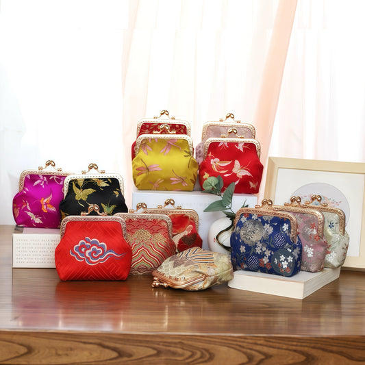 Handmade silk purse Asian stye gift for Mother's day Wedding handbag