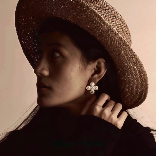 Authentic Yi Ethnic Silver Earrings | Handcrafted Tribal Jewelry | Unique Matte/Polished Earrings Gift‌